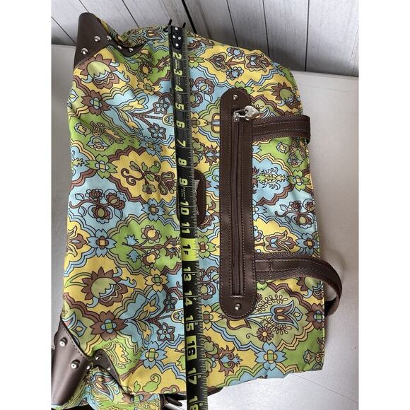 Kathy Van Zeeland Floral Pattern Large Duffle Bag Weekend Overnight Retro Print - Picture 11 of 12